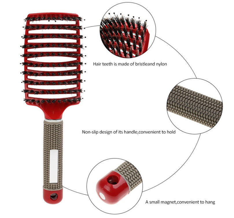 Hairbrush Anti Klit Brushy Haarborstel Women Detangler Hair Brush Bristle Nylon Scalp Massage Teaser Hair Brush Comb